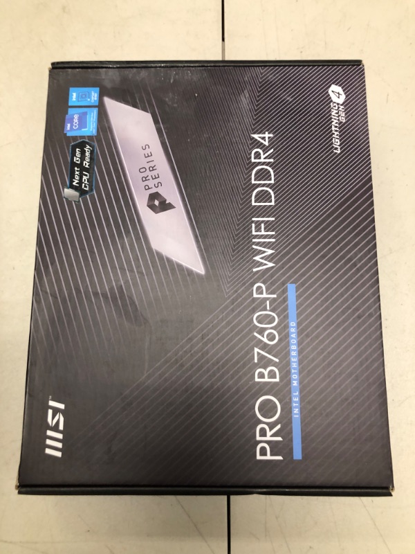 Photo 1 of MSI PRO B760-P WiFi DDR4 ProSeries Motherboard (Supports 12th/13th/14th Gen Intel Processors, LGA 1700, DDR4, PCIe 4.0, M.2, 2.5Gbps LAN, USB 3.2 Gen2, HDMI/DP, Wi-Fi 6E, Bluetooth 5.3, ATX)