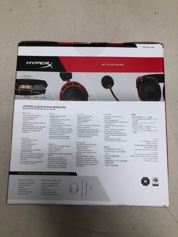 Photo 1 of HyperX Cloud Alpha Wireless - Gaming Headset for PC, 300-hour battery life, DTS Headphone:X Spatial Audio, Memory foam, Dual Chamber Drivers, Noise-canceling mic, Durable aluminum frame,Red