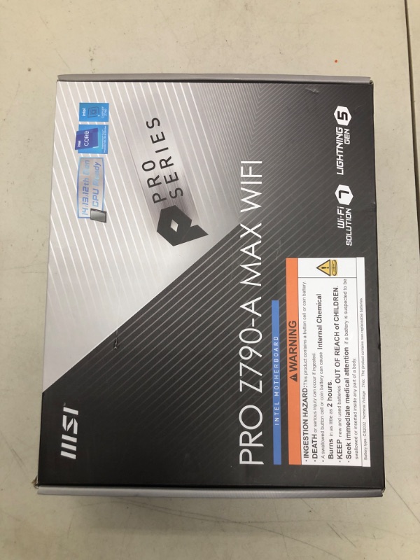 Photo 1 of MSI PRO Z790-A MAX WiFi ProSeries Motherboard (Supports 12th/13th/14th Gen Intel Processors, LGA 1700, DDR5, PCIe 5.0, M.2, SATA 6G, 2.5Gbps LAN, USB 3.2 Gen2, Wi-Fi 7, Bluetooth 5.4, ATX)