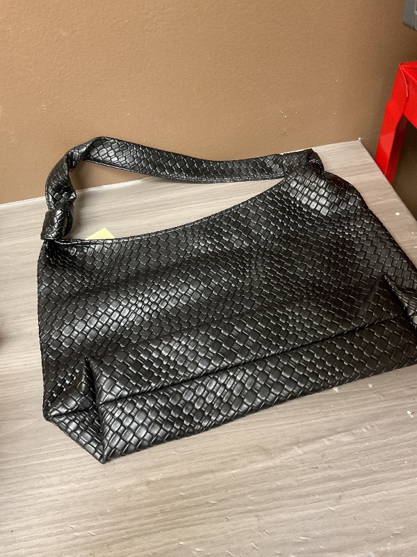 Photo 1 of Woven Pattern Hobo Bags for Women Soft PU Leather Slouchy Bag Large Capacity Woven Leather Handbag Knotted Handle Slouchy Tote Purses
