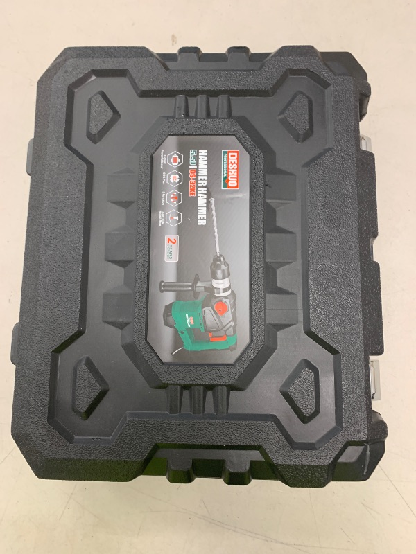Photo 1 of Deshuo 1-1/4" SDS-Plus Rotary Hammer Drill, 12.5 Amp 3 Functions Corded Vibration Control Rotomartillo with Safety Clutch for Concrete, Includes 3 Drill Bits, 2 Chisels, Carrying Case