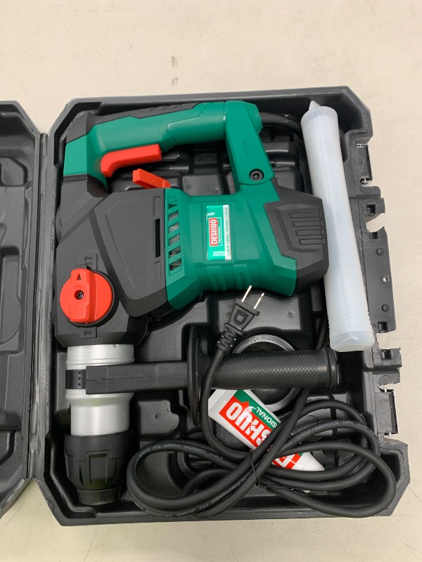Photo 1 of Deshuo 1-1/4" SDS-Plus Rotary Hammer Drill, 12.5 Amp 3 Functions Corded Vibration Control Rotomartillo with Safety Clutch for Concrete, Includes 3 Drill Bits, 2 Chisels, Carrying Case