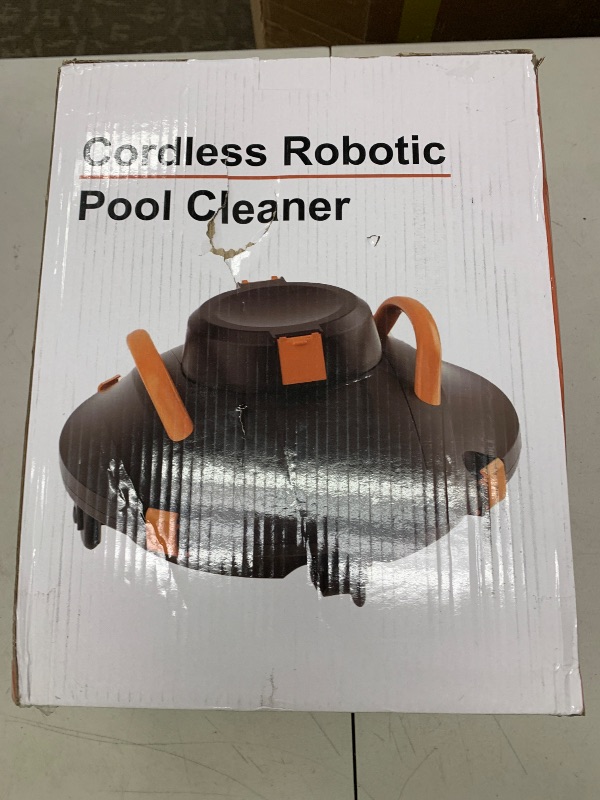 Photo 1 of Cordless Robotic Pool Cleaner, Lasts 120 Min, Smart Sensor, Automatic Vacuum for Above-Ground Pools up to 914 Sq.ft, Portable