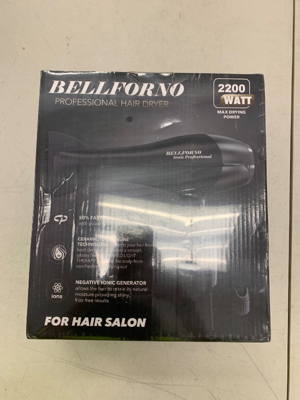 Photo 1 of Fast-Dry 2200W Negative Ionic Ceramic Hair Dryer Tourmaline Technology - Lightweight & Quiet Professional Salon Blow Dryer with ADC Motor - hairdryer