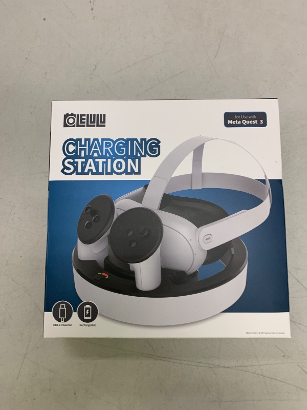 Photo 1 of Colelulu Charging Dock for Meta Quest 3, VR Fast Charging Station with RGB Light for Oculus Quest 3 Accessories, Includes Rechargeable Batteries and USB-C Cable (NOT Fit Quest 3S)