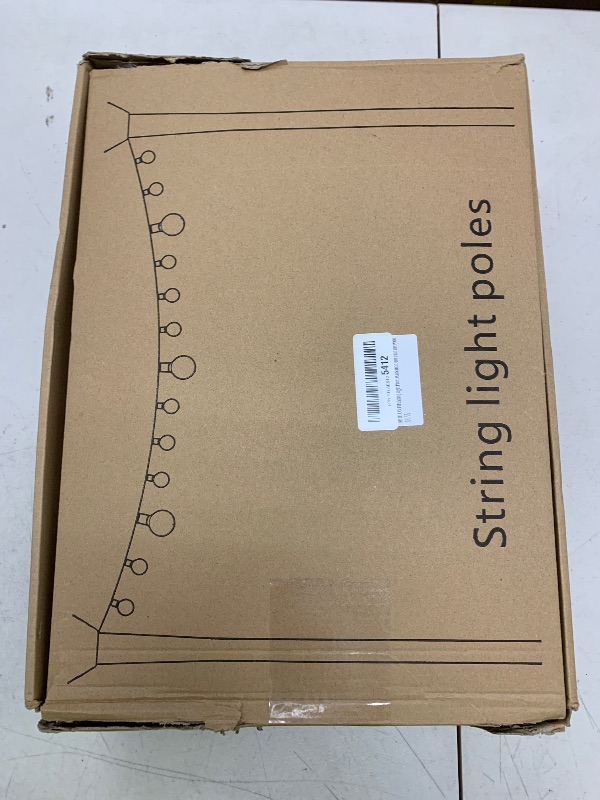 Photo 1 of 10Ft String Light Poles 4 Pack,Light Poles for Outside Lights,Outdoor with Fence Brackets Hanging Lights,Metal Stand Deck Patio Backyard