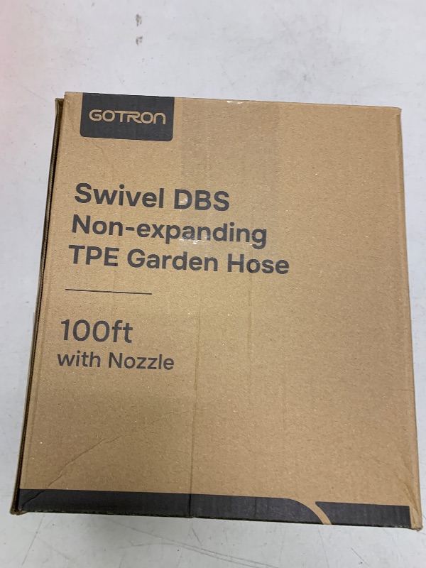 Photo 1 of Gotron Garden Hose 100ft, Non-Expanding Lightweight Water Hose with 7 Function Nozzle & 360°Swivel Grip, Flexible, Kink-Free, Wear-Resistant, Leak-Proof, 3/4" Thickened Connector, Yard, Garden