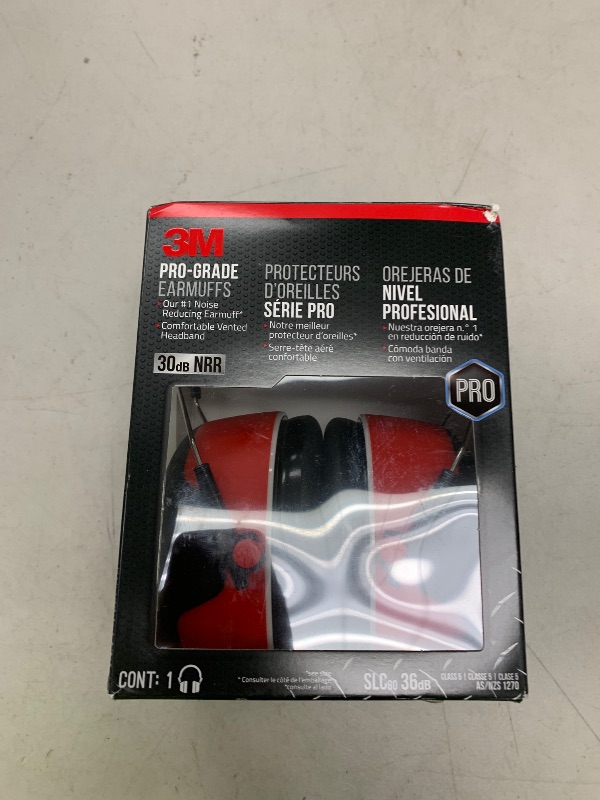 Photo 1 of 3M Pro-Grade Earmuff, Noise Reduction Rating (NRR) 30 dB, Lightweight & Adjustable Ear Muffs, Reduce Pressure Points For All-Day Comfort, Steel Wire Headband With Rubber Overmold Design (90565-4DC-PS)