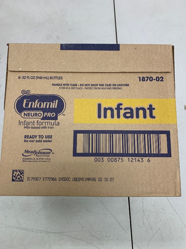 Photo 1 of Enfamil NeuroPro Baby Formula, MFGM* 5-Year Benefit, Expert-Recommended Brain-Building Omega-3 DHA, Exclusive Immune Supporting HuMO6 Blend, Ready-to-Feed Infant Formula, Liquid, 32 Fl Oz (6 Count)