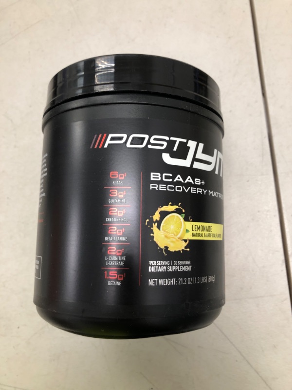 Photo 1 of Post JYM Active Matrix Amino Recovery Powder | Pure Creatine HCL, BCAA’s, Glutamine, Carnitine, Betaine, Taurine for Maximum Strength, Repair, Definition, Performance | Lemonade Flavor 30 Servings
