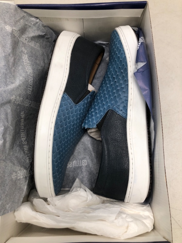 Photo 1 of Brothers United Mens Luxury Slip On Venetian Sneaker, Blue Serpent Leather, 8 M US