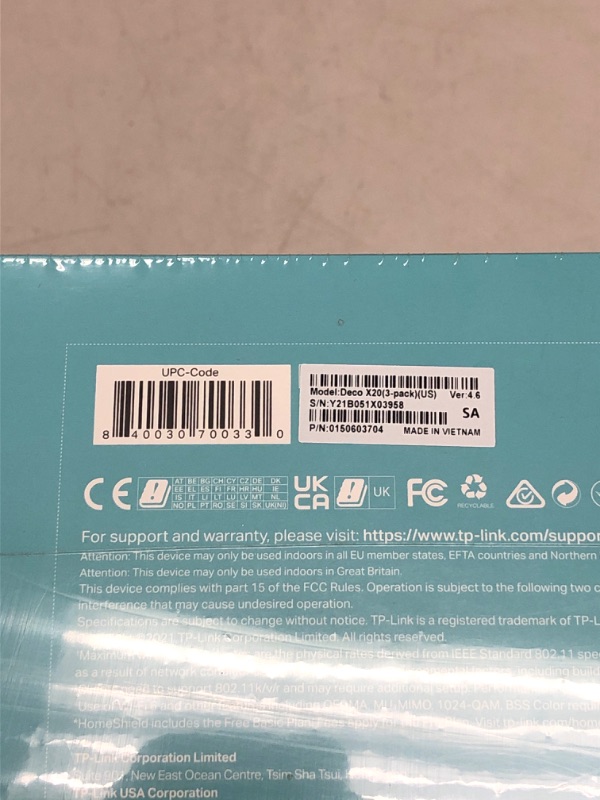 Photo 1 of TP-Link Deco WiFi 6 Mesh System(Deco X20) - Covers up to 5800 Sq.Ft, Replaces Wireless Routers and Extenders(3-Pack, 6 Ethernet Ports in Total, Supports Wired Ethernet Backhaul)