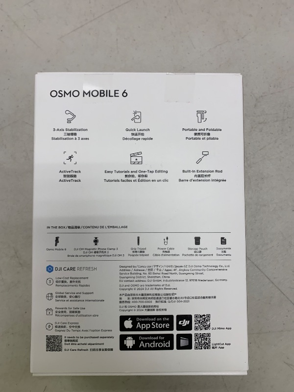 Photo 1 of DJI Osmo Mobile 6, 3-Axis Phone Gimbal, Object Tracking, Built-in Extension Rod, Portable and Foldable, Gimbal Stabilizer for iPhone, Android, YouTube TikTok Video, Platinum Gray