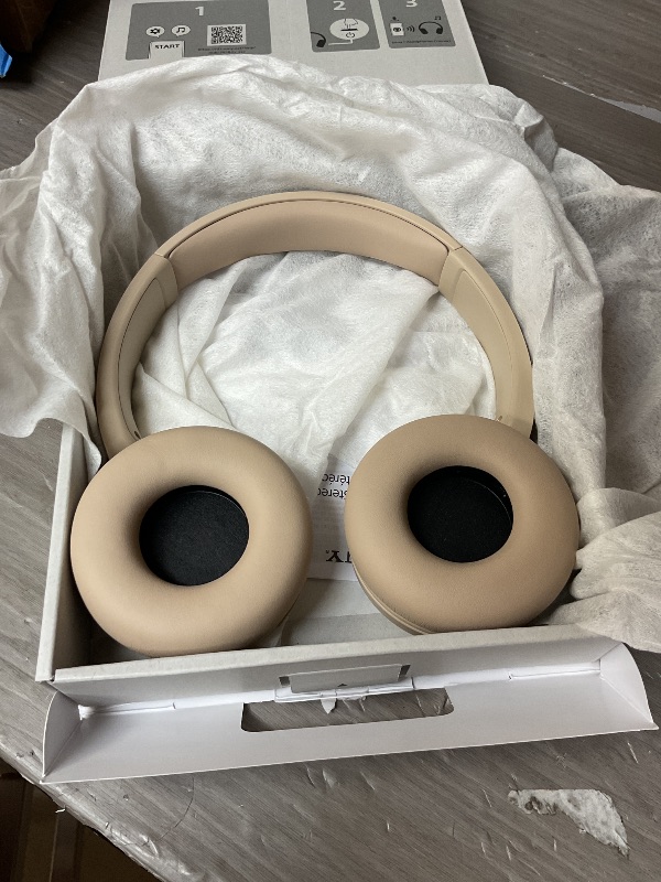 Photo 1 of Sony WH-CH520 Best Wireless Bluetooth On-Ear Headphones with Microphone for Calls and Voice Control, Up to 50 Hours Battery Life with Quick Charge Function, Includes USB-C Charging Cable - Beige