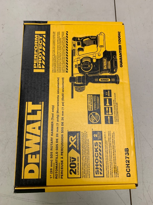 Photo 1 of DEWALT 20V MAX SDS Rotary Hammer Drill, Cordless, 3 Application Modes, Bare Tool Only (DCH273B)