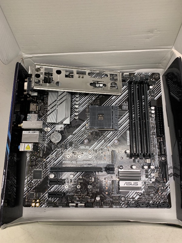 Photo 1 of ASUS Prime B550M-A WiFi II AMD Micro ATX Motherboard with PCIe 4.0, WiFi 6, ECC Memory, HDMI 2.1, RGB Header