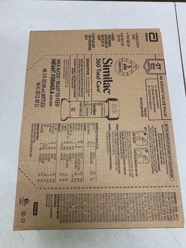 Photo 1 of Similac 360 Total Care Sensitive Infant Formula for Fussiness & Gas Due to Lactose Sensitivity, Has 5 HMO Prebiotics, Non-GMO, Baby Formula