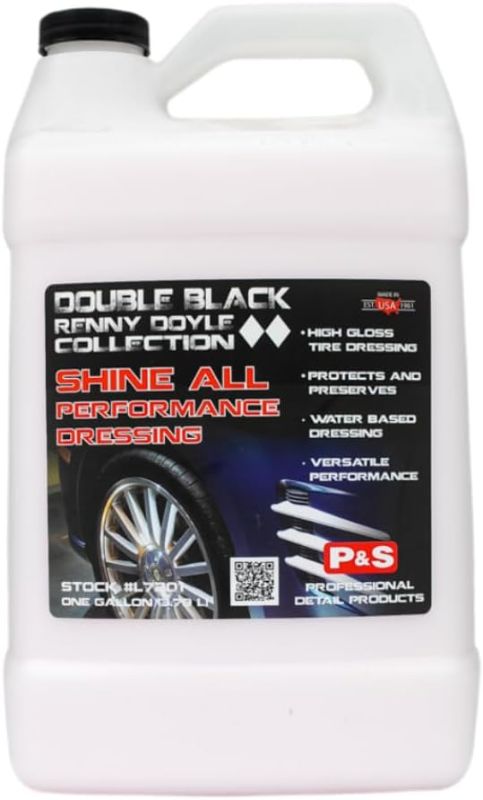 Photo 1 of P&S Professional Detail Products Shine All Performance Dressing – High Gloss Tire & Trim Dressing – Water-Based, Interior/Exterior Use on Rubber, Vinyl & Leather – Pro Detail Finish 1 Gallon
