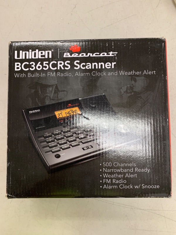 Photo 1 of Uniden BC365CRS 500 Channel Scanner and Alarm Clock, Snooze, FM Radio, Weather Alerts, Search Bands used for Aviation, Railroad, Marine, Non-Digital Police/Fire/Public Safety transmissions and more