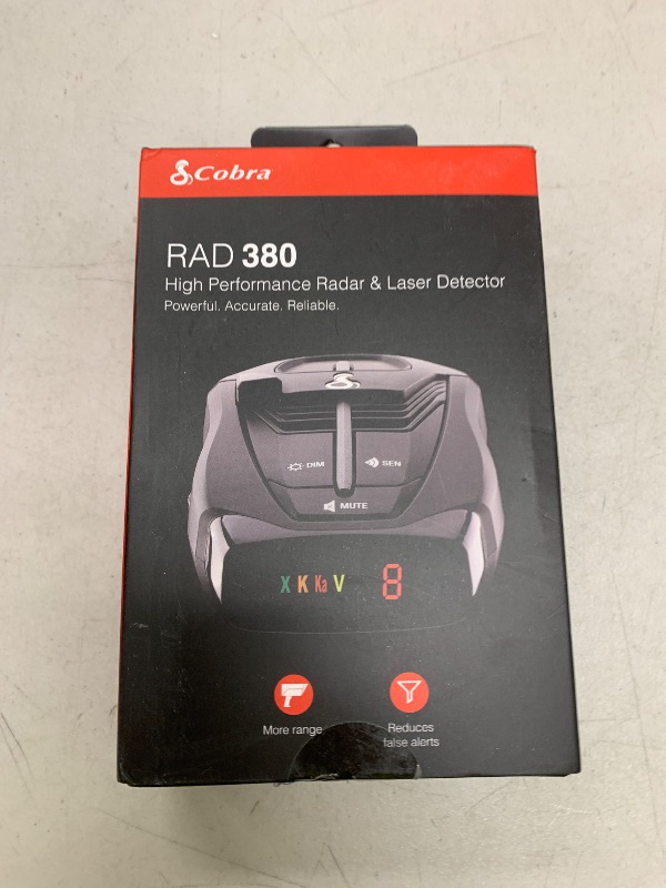 Photo 1 of Cobra RAD 380 Laser Radar Detector – Long Range Detection, LaserEye Front and Rear Detection, IVT Filtering, Adjustable Sensitivity, Digital Signal Processing, Black