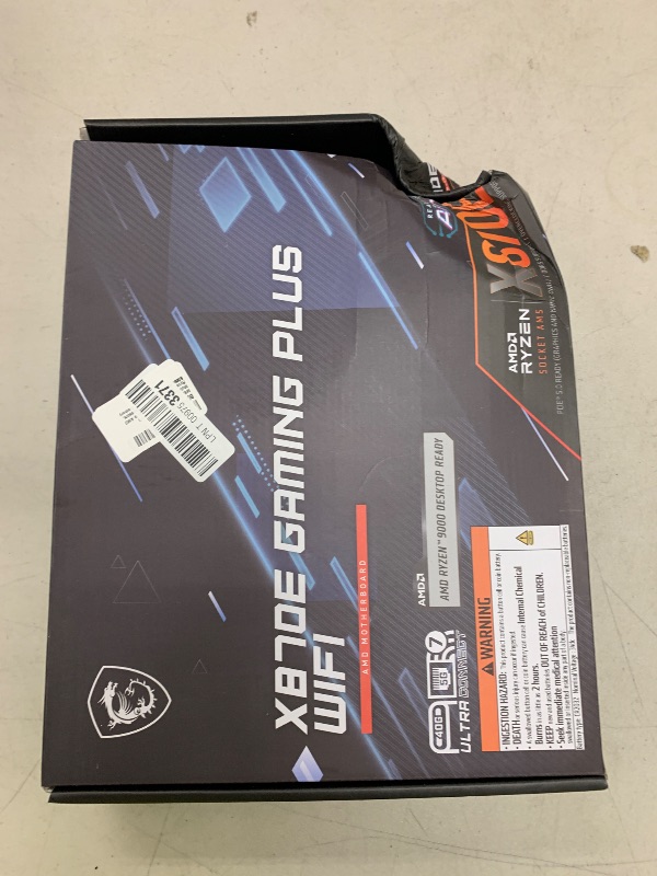 Photo 1 of MSI X870E Gaming Plus WiFi Motherboard, ATX - Supports AMD Ryzen 9000/8000 / 7000 Processors, AM5-60A SPS VRM, DDR5 Memory Boost 8200+ MT/s (OC), PCIe 5.0 x16 & 4.0 x4, M.2 Gen5, Wi-Fi 7, 5G LAN