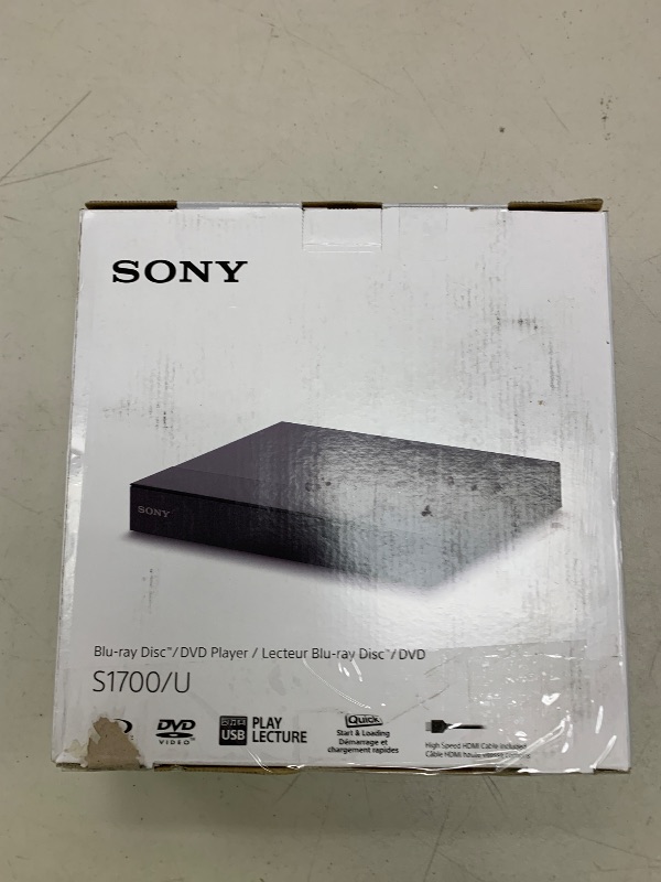 Photo 1 of Sony BDP-S1700U Blu-ray DVD Player Dolby Digital TrueHD/DTS and DVD upscaling, with Included HDMI Cable, 2025 Model
