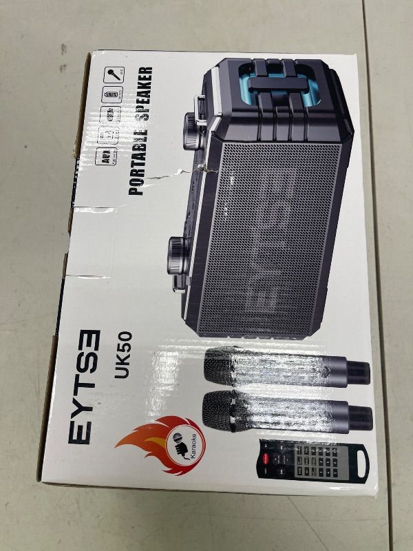 Photo 1 of EYTSE Karaoke Machine for Adults with 2 Wireless Microphones, Professional Portable 20W Powerful Singing Machine Speaker with Mic, Effect Lights, Shoulder Strap, Home & Outdoor Party
