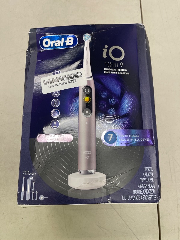 Photo 1 of Oral-B iO Series 9 Electric Toothbrush with 3 Replacement Brush Heads, Rose Quartz