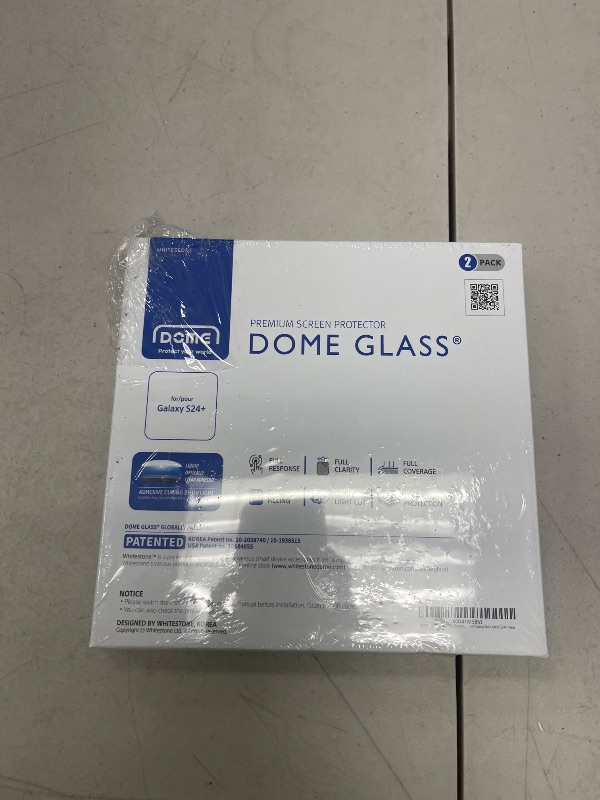 Photo 1 of DOME GLASS Whitestone [Authentic full coverage] Tempered glass screen protector for Galaxy S24 Plus with UV lamp [2pack]
