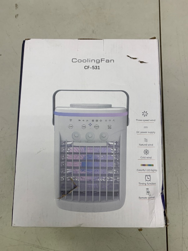 Photo 1 of Portable Air Conditioner, Evaporative Air Cooler, 2-4-8H Timer Auto-Off &Remote, Water Tank, Three ultrasonic nozzles, 3-Speed Personal Air Conditioner Cooling Fan