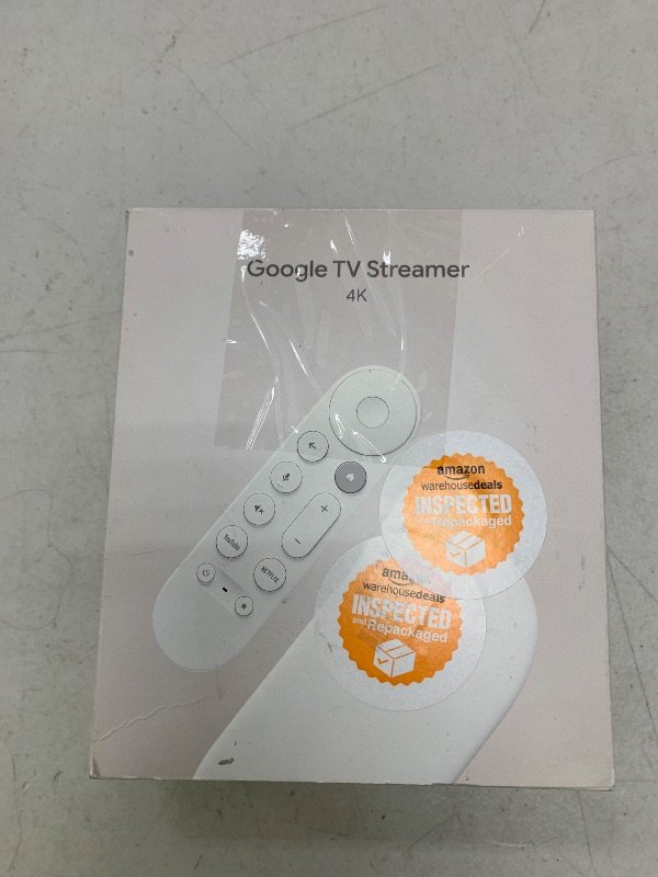 Photo 1 of Google TV Streamer 4K - Fast Streaming Entertainment on Your TV with Voice Search Remote - Watch Movies, Shows, Live TV, and Netflix in 4K HDR - Smart Home Control - 32 GB of Storage - Porcelain
