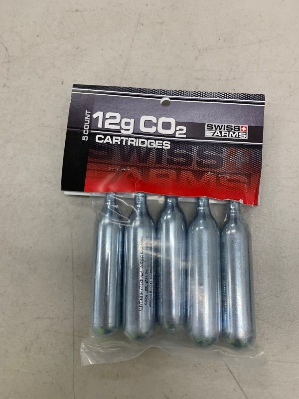 Photo 1 of Swiss Arms 12gm CO2 Catridge (5-Pack) , Black, (CO25B)