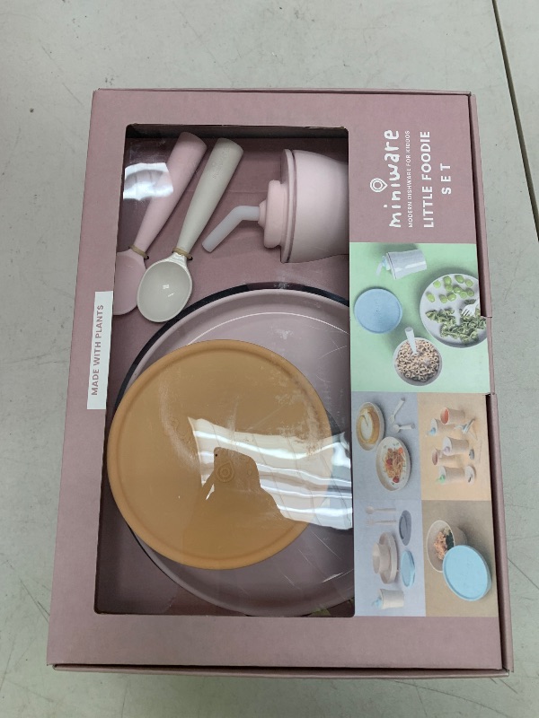 Photo 1 of Miniware Little Foodie Set with Cereal Bowl, Sandwich Plate, My First Cutlery Set, 1-2-3 Sip Cup, and Detachable Suction Foot for Baby Toddler Kids | BPA Free (Little Patissier)