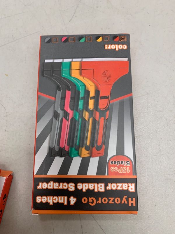 Photo 1 of Razor Blade Scraper with Long Handle, 4 Inch Scraper with 15 Pcs Razor Blades, Scrapper for Cleaning Glass Windows, Tile Walls/Floors, Kitchen Stove Top/Oven/Cooktop, Paint/Sticker/Caulk Remover Tool