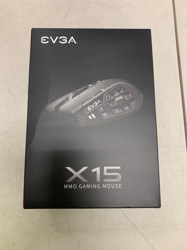 Photo 1 of EVGA X15 MMO Gaming Mouse, 8k, Wired, Black, Customizable, 16,000 DPI, 5 Profiles, 20 Buttons, Ergonomic 904-W1-15BK-KR