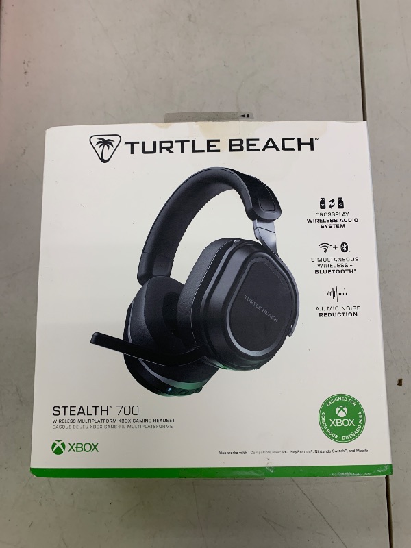Photo 1 of Turtle Beach Stealth 700 Gen 3 Wireless Multiplatform Amplified Gaming Headset for Xbox Series X|S, Xbox One, PC, PS5, Mobile – 60mm Drivers, AI Noise-Cancelling Mic, Bluetooth, 80-Hr Battery – Black