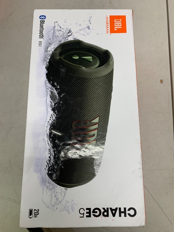 Photo 1 of JBL CHARGE 5 - Portable Waterproof (IP67) Bluetooth Speaker with Powerbank USB Charge out, 20 hours playtime, JBL Partyboost (Green)