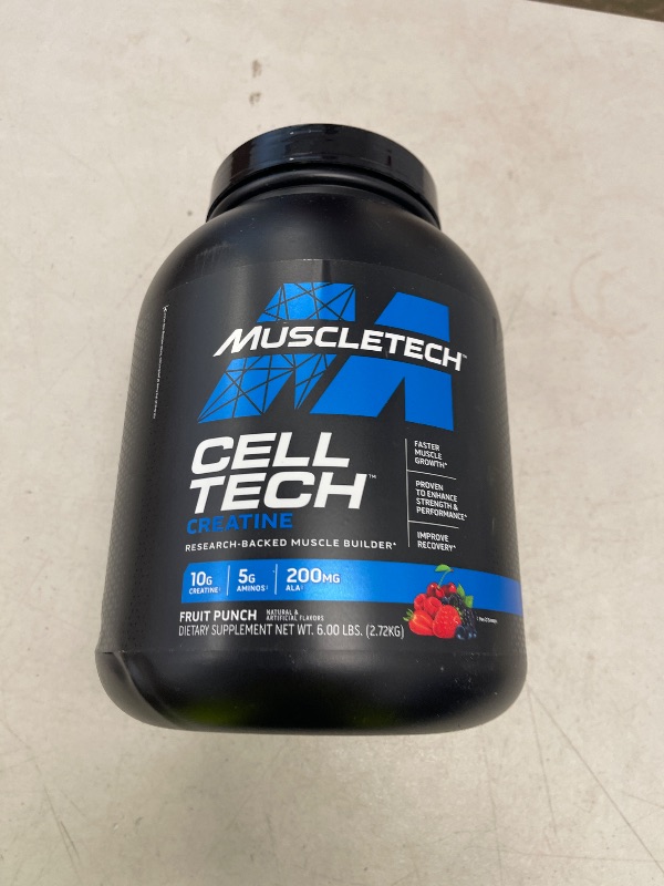 Photo 1 of MuscleTech Cell Tech Hard Gainer Creatine Formula, Fruit Punch, 5.95 Pound