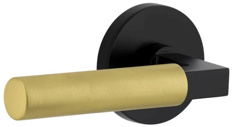 Photo 1 of Viaggio CLOCON-STH_PRV_238_LH_SPLIT Split Finish Left Handed Solid Brass Privacy Door Lever Set with Contempo Lever and Circolo Rose - 2-3/8" Backset

