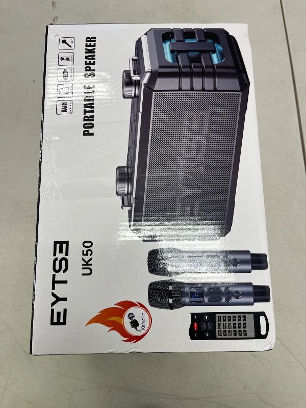 Photo 1 of EYTSE Karaoke Machine for Adults with 2 Wireless Microphones, Professional Portable 20W Powerful Singing Machine Speaker with Mic, Effect Lights, Shoulder Strap, Home & Outdoor Party