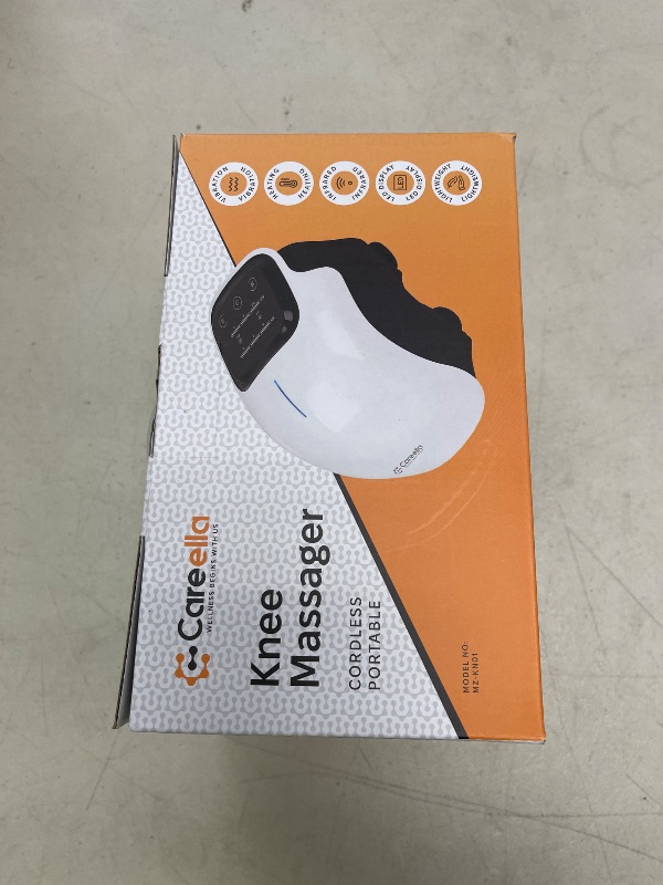 Photo 1 of Careella Advanced Wireless Knee Massager – Heated & Rechargeable Pad with Smart Vibration, Cordless Comfort Device & Gentle Light for Knees & Joints - XL Size Adjustable Brace - Portable Relaxation