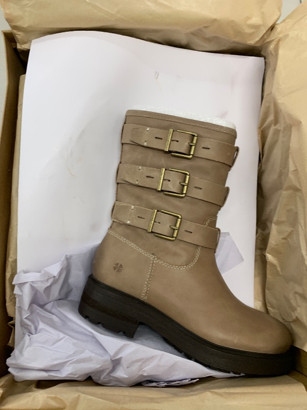 Photo 1 of Lucky Brand Women's Cheviss Motorcycle Boot, Silver Cloud, 5