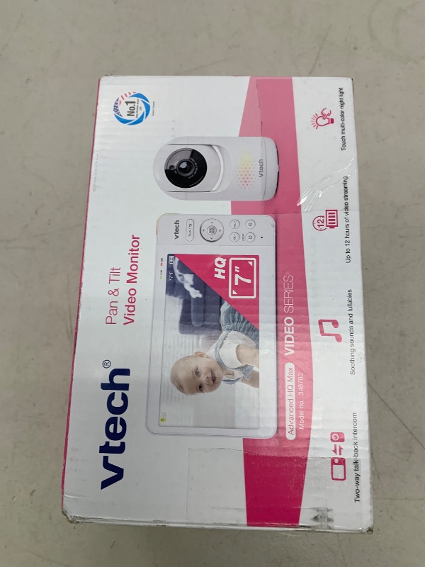 Photo 1 of VTech [2025 Upgrade Baby Monitor with 7" IPS Screen, Pan Tilt Zoom Camera, No WiFi Video Baby Monitor with Camera and Audio, Multi-Color Night Light, 2-Way Talk, Lullabies, Advanced HQ Max