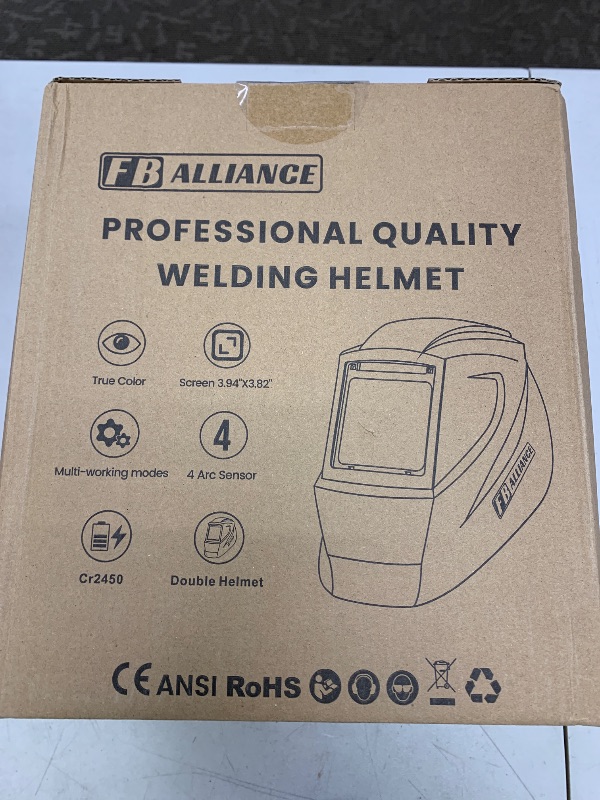 Photo 1 of FB ALLIANCE 2 Pcs Large Viewing Screen 3.94”×3.82” Welding Helmet Auto Darkening, True Color Welding Hood with 4 Arc Sensor Solar Powered, Wide Shade 4-5/5-9/9-13 for TIG MIG ARC Grind Welding Mask