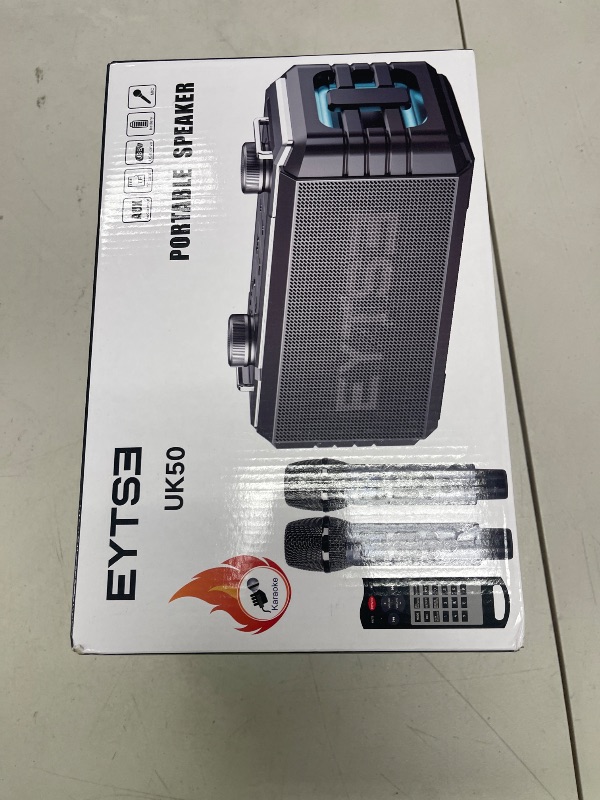 Photo 1 of EYTSE Karaoke Machine for Adults with 2 Wireless Microphones, Professional Portable 20W Powerful Singing Machine Speaker with Mic, Effect Lights, Shoulder Strap, Home & Outdoor Party