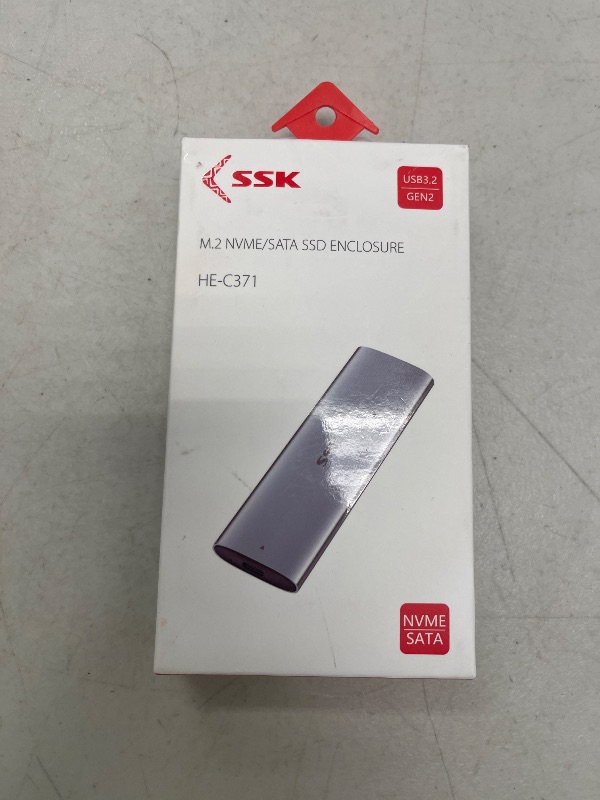 Photo 1 of SSK Aluminum M.2 to USB NVMe SATA SSD Enclosure Reader, Tool-Free USB 3.2 Gen 2 10Gbps NVMe PCI-E 6Gbps SATA M-Key / B+M Key Solid State Drive External Adapter with UASP Trim, for SSDs 2242 2260 2280