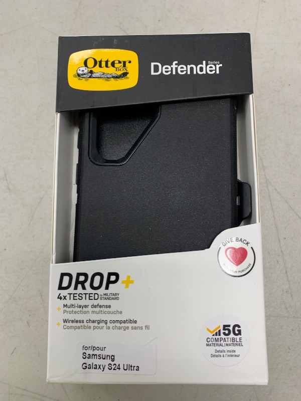 Photo 1 of OtterBox Samsung Galaxy S24 Ultra Defender Series Case - Black, Rugged & Durable, with Port Protection, Includes Holster Clip Kickstand