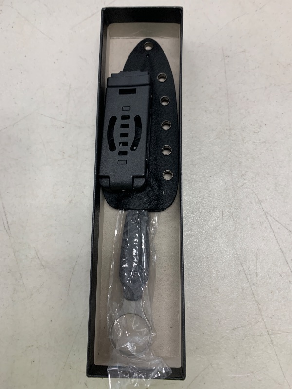 Photo 1 of Sufeasdf 6.49'' Full Tang Fixed Blade Knife, 5Cr13MoV Blade Ergonomic G10 Handle, Outdoor Knives EDC (black)