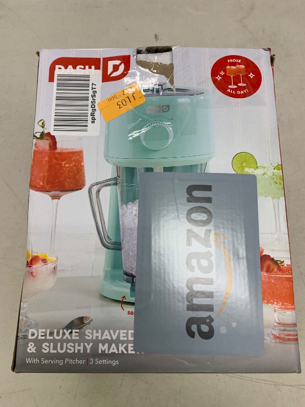 Photo 1 of Dash Deluxe Shaved Ice & Slushy Maker with Serving Pitcher, 1L, Multi-Purpose Ice Shaver Machine for Homemade Shaved Ice, Snow Cones, Slushies, Cocktails & More - Aqua