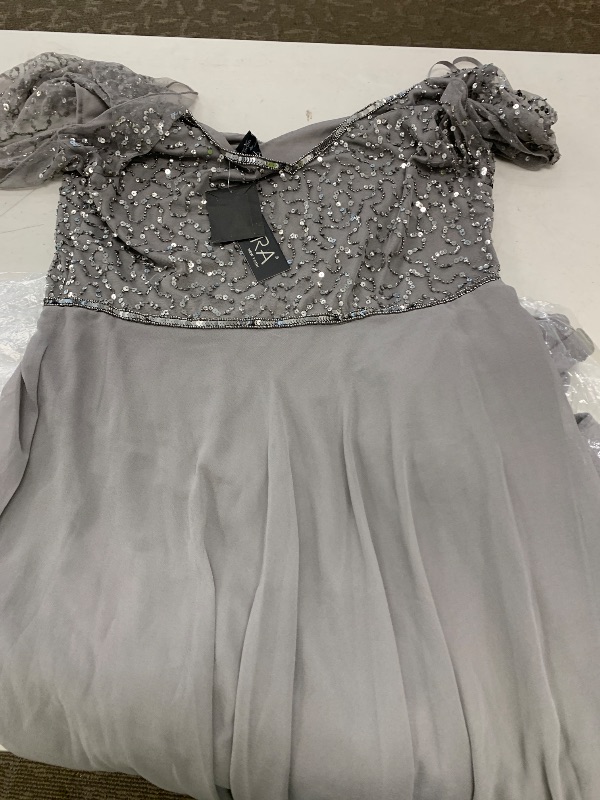 Photo 1 of J Kara Women's V Neck Bell Sleeve Beaded Long Dress